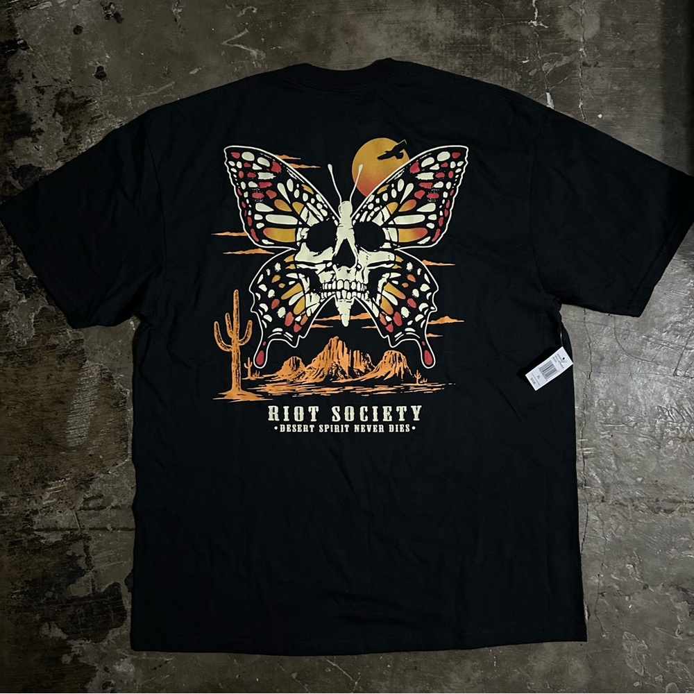 XL Riot Society butterfly skull tee